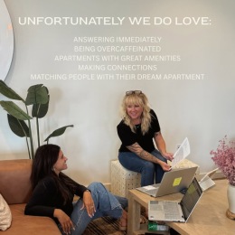 a few leasing managers discussing the day's tasks